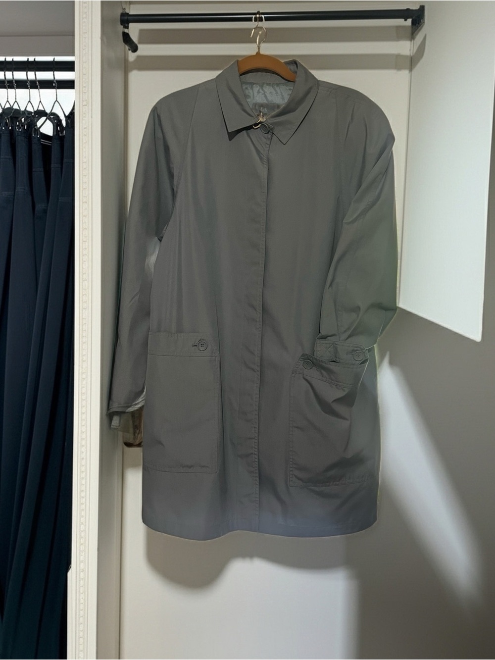 London Fog Light Blue Lightweight Women's Trench Coat